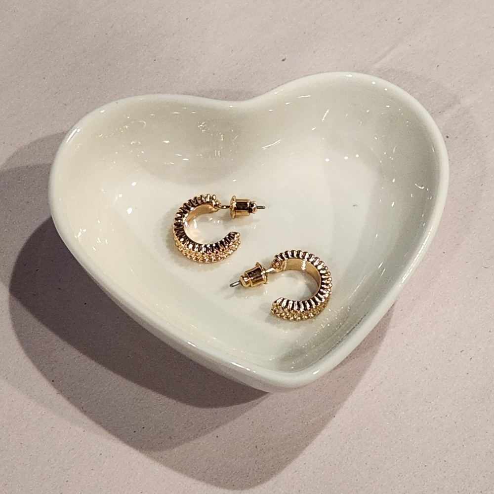 Gold-Tone Mini C-Hoop Earrings - Picture 3 of 7